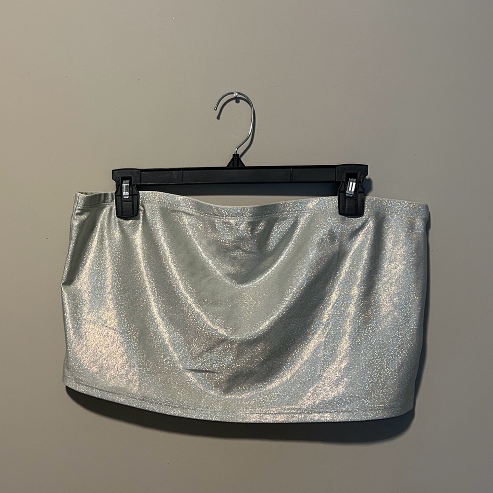 Divided Silver Crop Top
